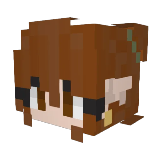 Burddie Minecraft avatar head, 3D render