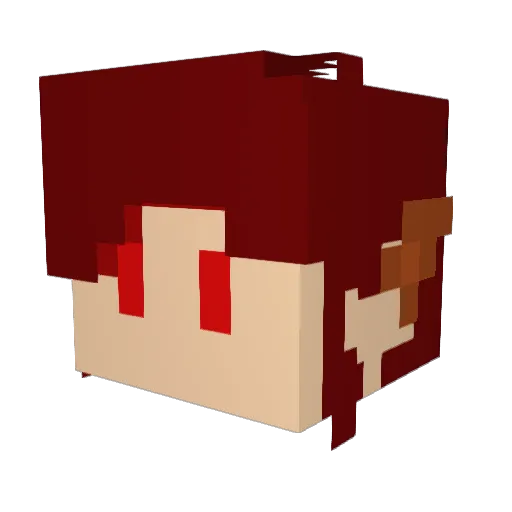 Burematiro Minecraft avatar head, 3D render