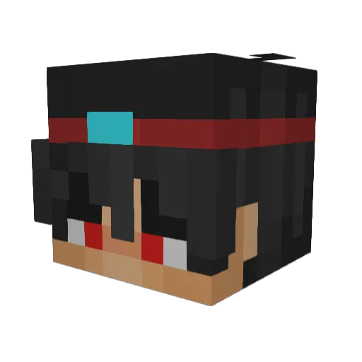 Burgbewohner Minecraft avatar head, 3D render
