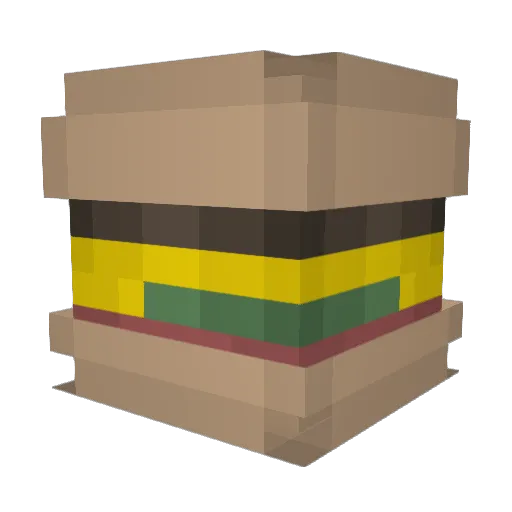 BurgerBM Minecraft avatar head, 3D render