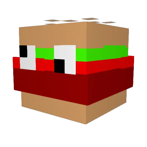 BurgerFries11 Minecraft avatar head, 3D render