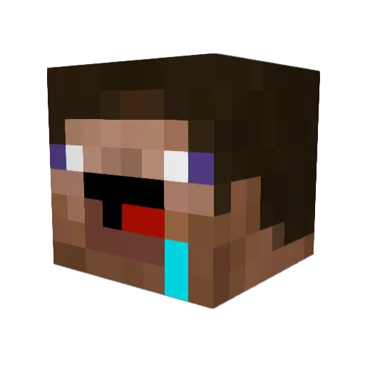 BurgerManGaming Minecraft avatar head, 3D render