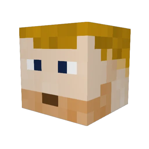 Burgerchef Minecraft avatar head, 3D render