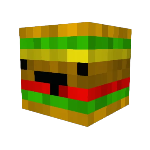 Burgers3 Minecraft avatar head, 3D render