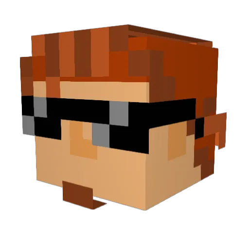 Burgoir Minecraft avatar head, 3D render