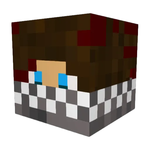Buriakuwu Minecraft avatar head, 3D render