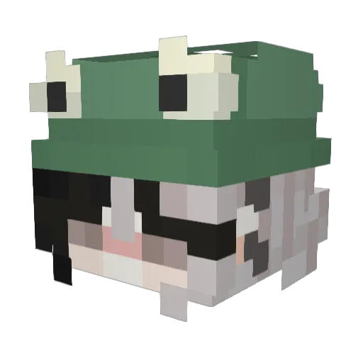 Burik Minecraft avatar head, 3D render