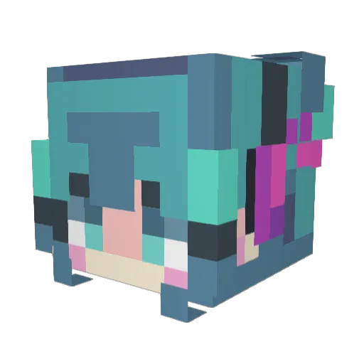 Buriru Minecraft avatar head, 3D render
