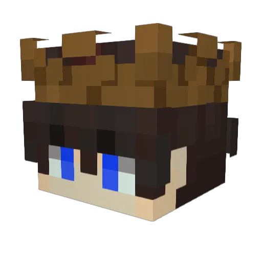 Burkius Minecraft avatar head, 3D render
