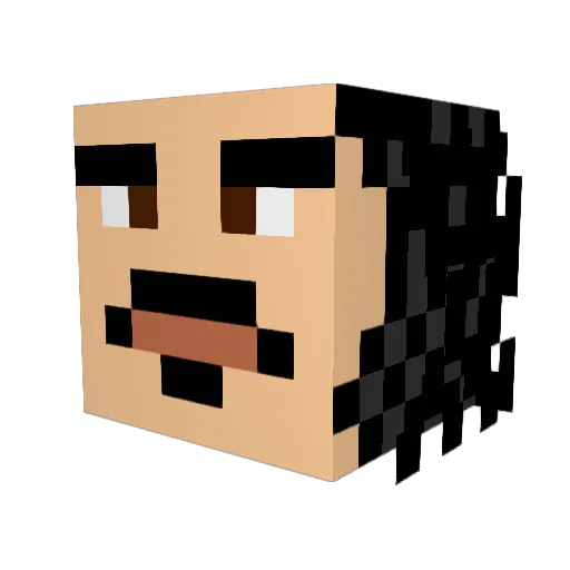 Burky Minecraft avatar head, 3D render