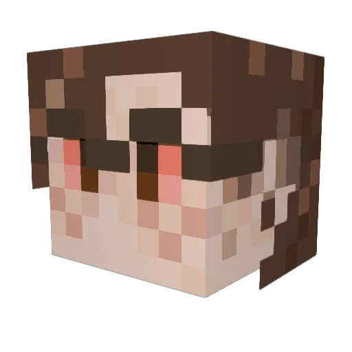 BurlyPillow Minecraft avatar head, 3D render