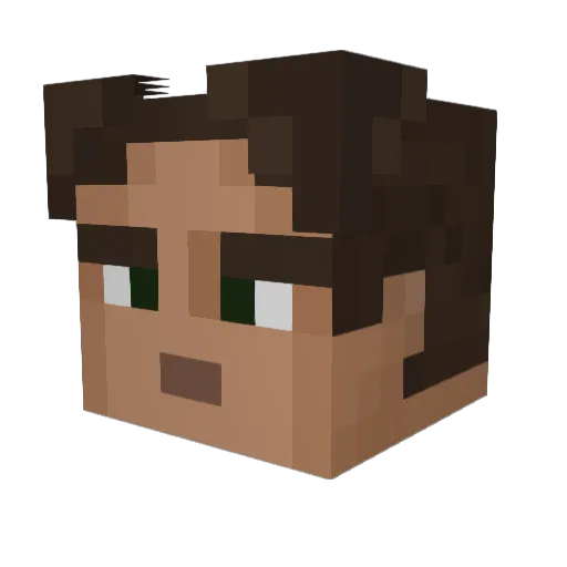 Burndamage Minecraft avatar head, 3D render