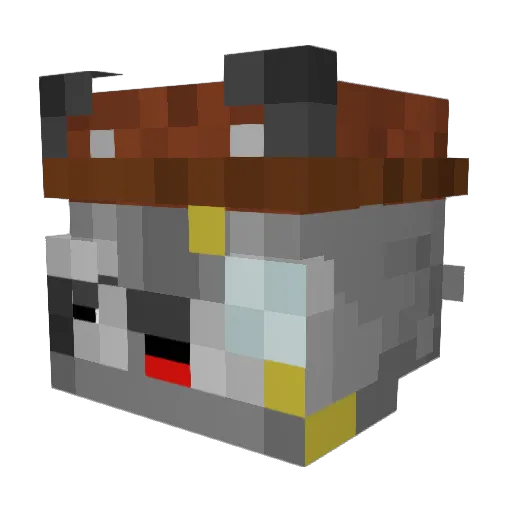 BurnedFlatbread Minecraft avatar head, 3D render