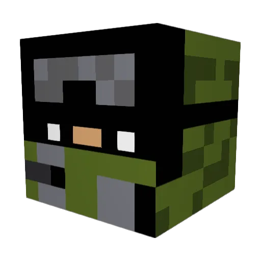 BurninSherman Minecraft avatar head, 3D render