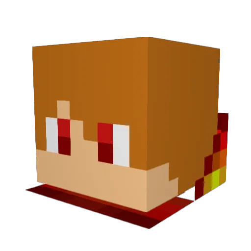 BurningBlazeBoy Minecraft avatar head, 3D render