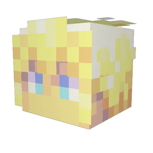 BurningHeart102 Minecraft avatar head, 3D render