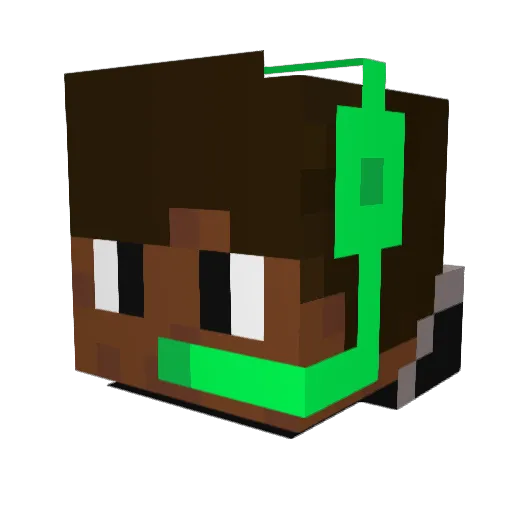BurningReaven Minecraft avatar head, 3D render
