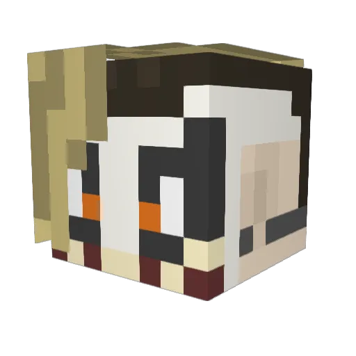 Burnk Minecraft avatar head, 3D render