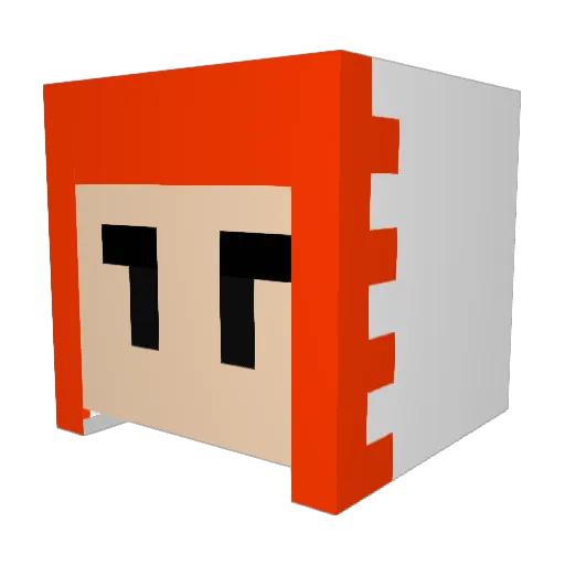 BurntLibra Minecraft avatar head, 3D render