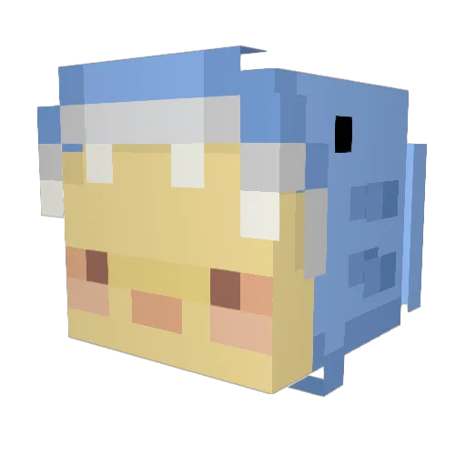 BurntMoth Minecraft avatar head, 3D render