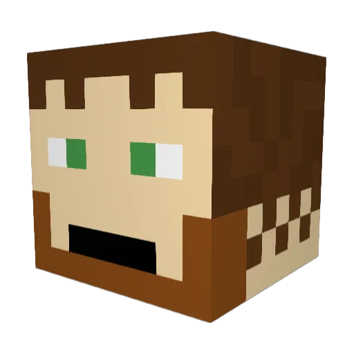 Burntsn0w Minecraft avatar head, 3D render