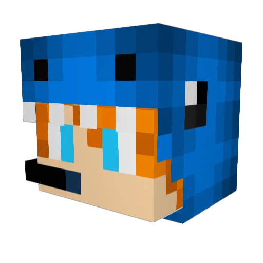 Burpinq Minecraft avatar head, 3D render