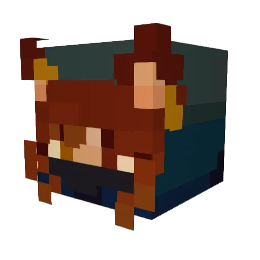 BurritoMedic Minecraft avatar head, 3D render