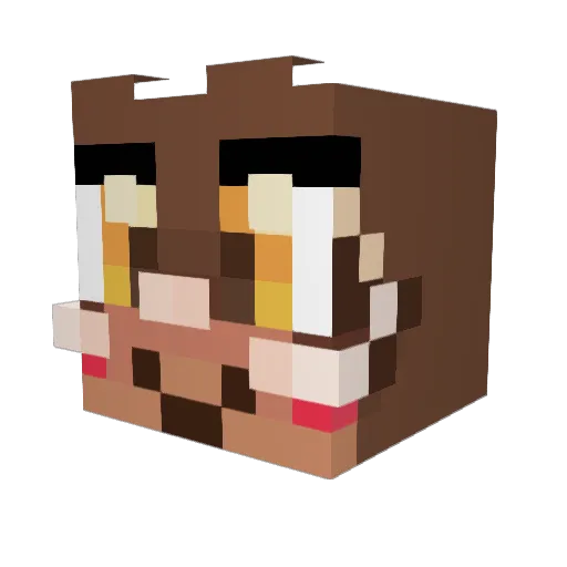 BurroBufon Minecraft avatar head, 3D render