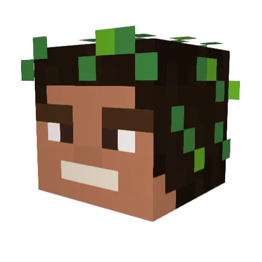 BurryPup Minecraft avatar head, 3D render