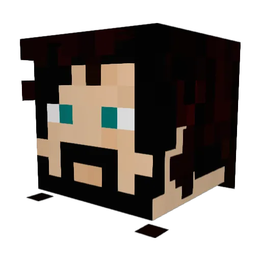 Burst_of_Black Minecraft avatar head, 3D render