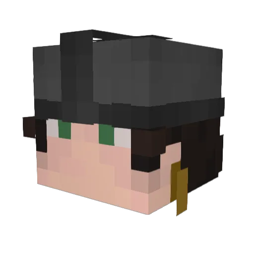 Burtyu Minecraft avatar head, 3D render