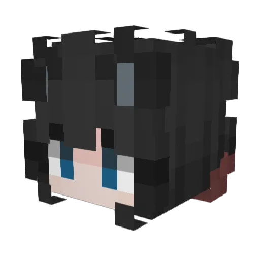 Burufokushi Minecraft avatar head, 3D render