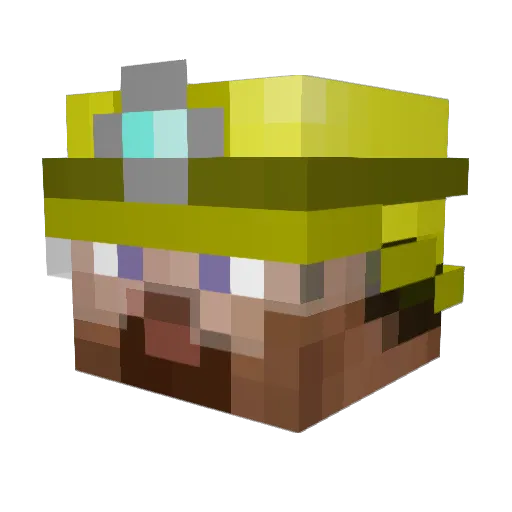 BurySzop Minecraft avatar head, 3D render