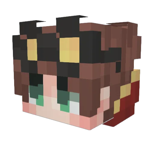 BuschBiene Minecraft avatar head, 3D render