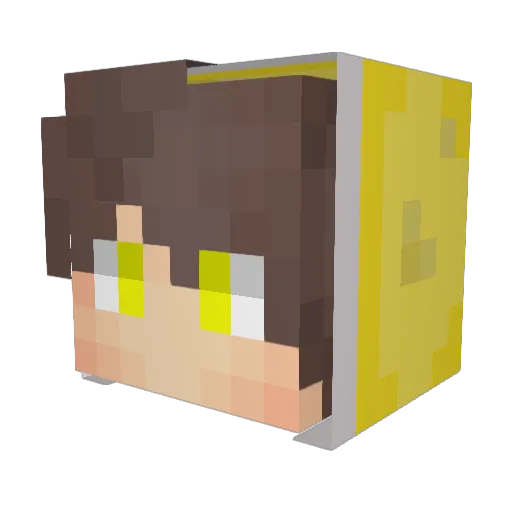 Bushcheese Minecraft avatar head, 3D render