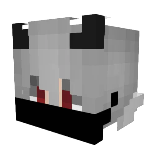 Bushiki08 Minecraft avatar head, 3D render