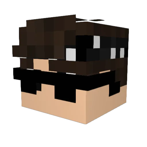 Bushinn Minecraft avatar head, 3D render