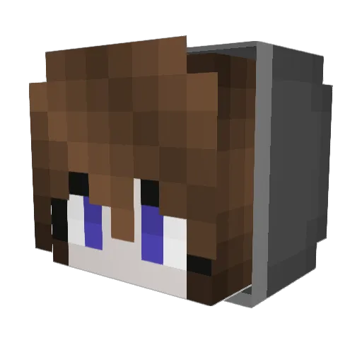 Bussardfeder Minecraft avatar head, 3D render