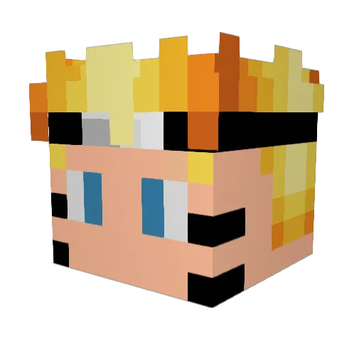 Bussi64 Minecraft avatar head, 3D render
