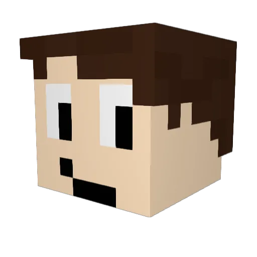 Bustayeah Minecraft avatar head, 3D render