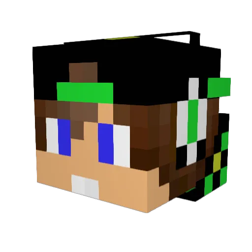 BustedGaming Minecraft avatar head, 3D render