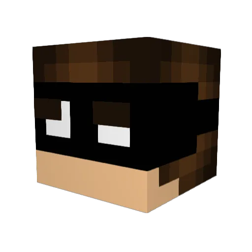 Bustinq Minecraft avatar head, 3D render