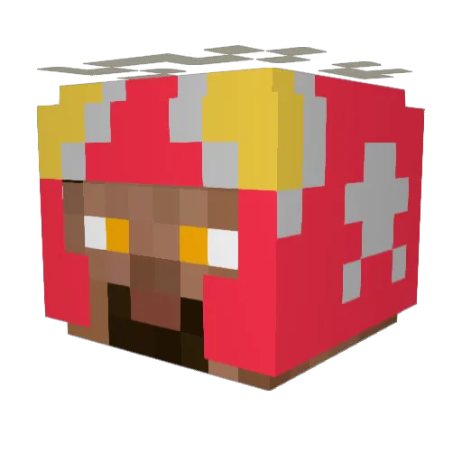 Bustrd Minecraft avatar head, 3D render