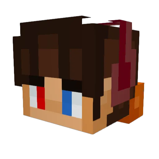 Bustwurst Minecraft avatar head, 3D render