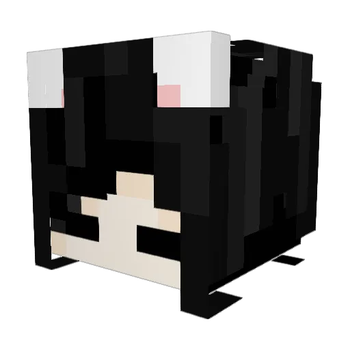 Busuomi Minecraft avatar head, 3D render
