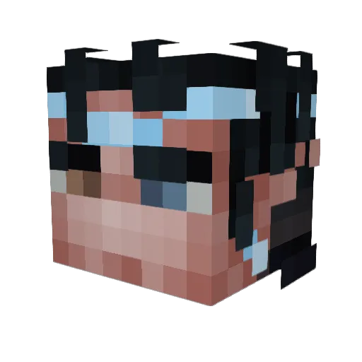 ButAFlea Minecraft avatar head, 3D render