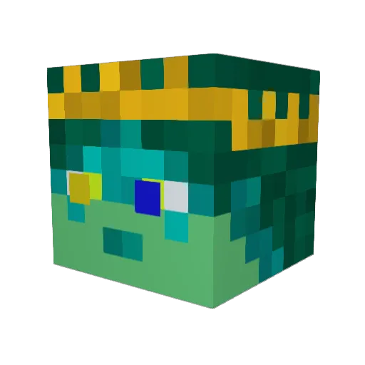 But_plug Minecraft avatar head, 3D render