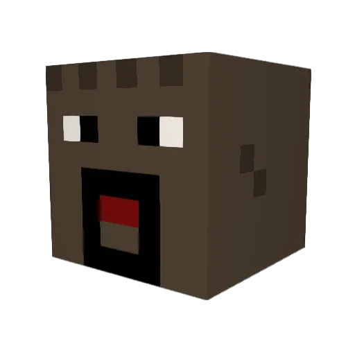ButchPesbian Minecraft avatar head, 3D render