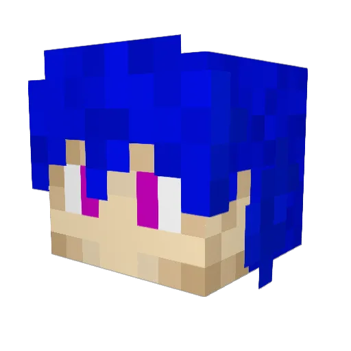Buterbruh Minecraft avatar head, 3D render