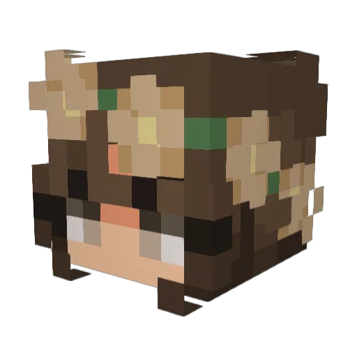 ButerflyPrincess Minecraft avatar head, 3D render